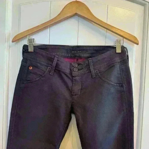 ๐ 6/$60, Hudson Skinny Jeans, Low Rise, Magenta, Black, Size 25 - Picture 3 of 6